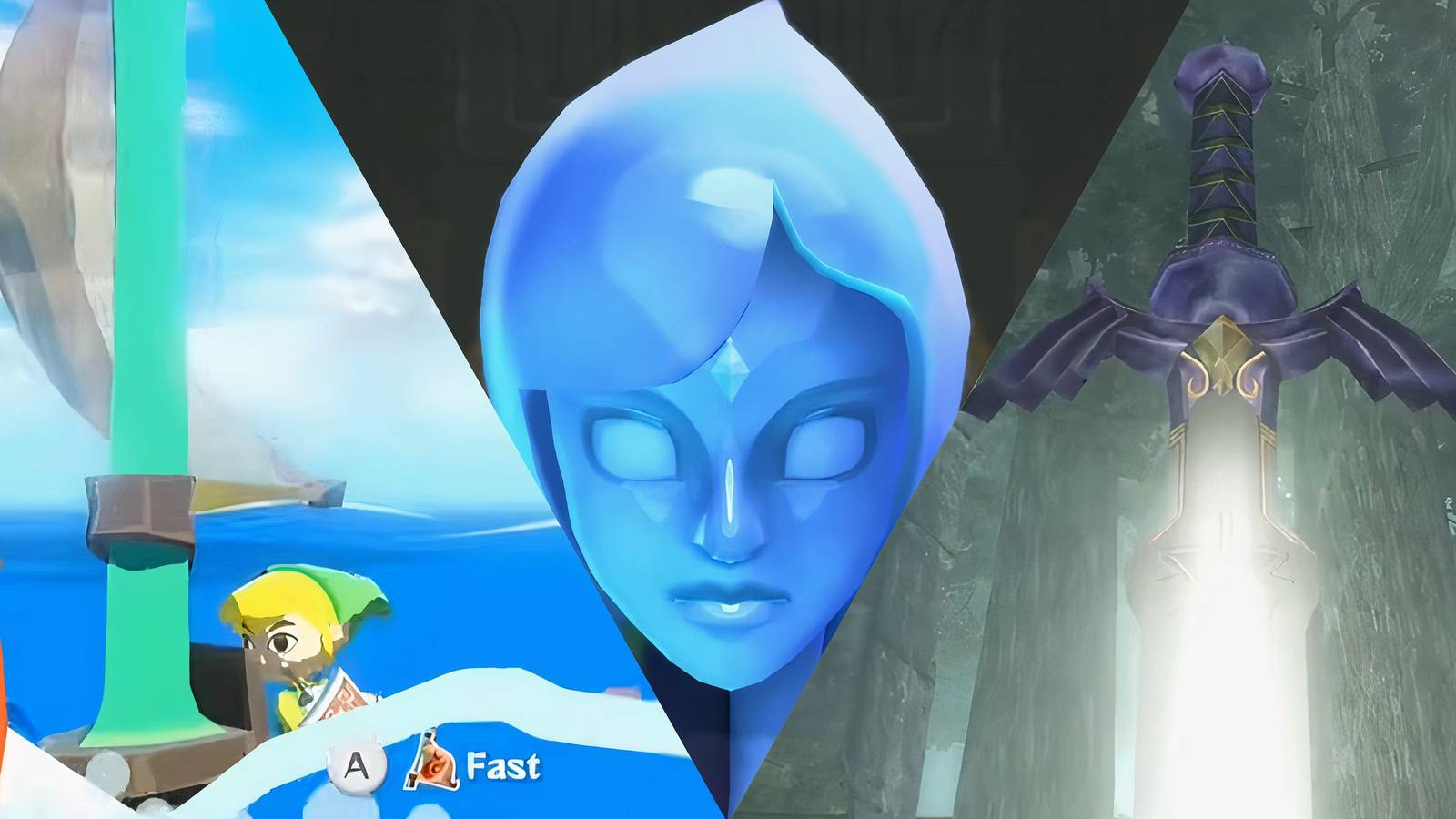 collage of 3 zelda games