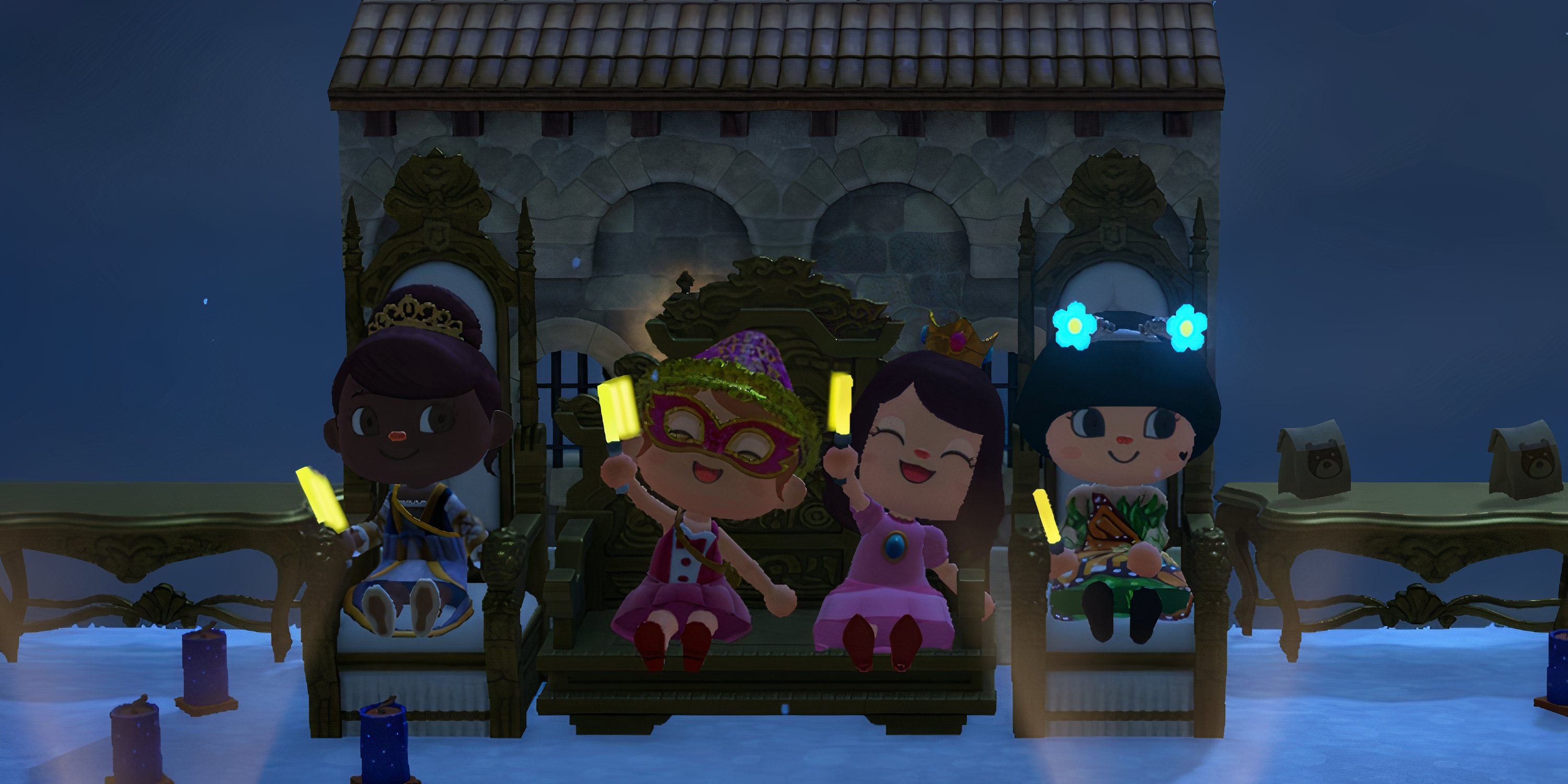 Royal-themed outfits for fashion show in Animal Crossing: New Horizons