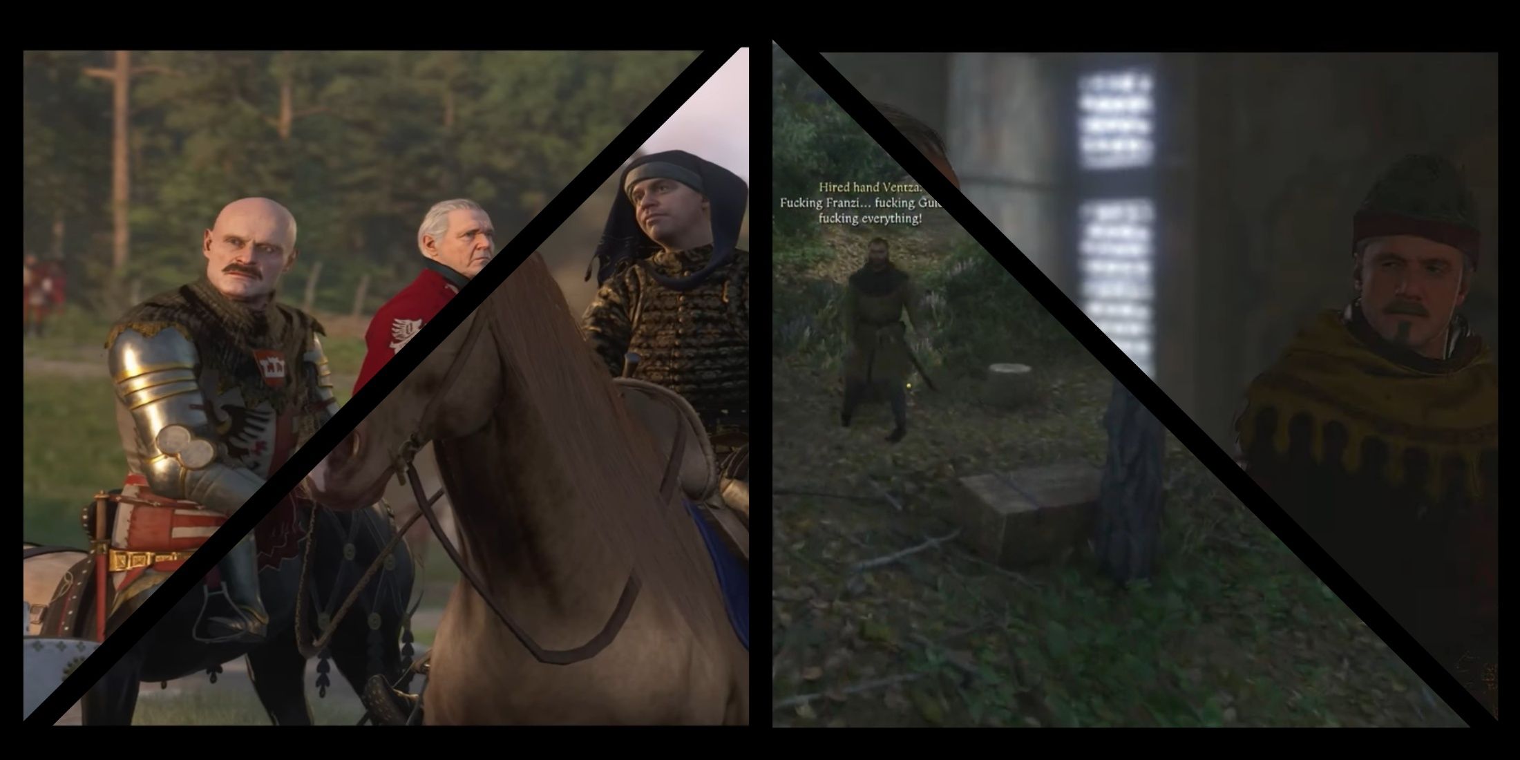 Kingdom Come Deliverance 2 NPCs mixed gameplay collage