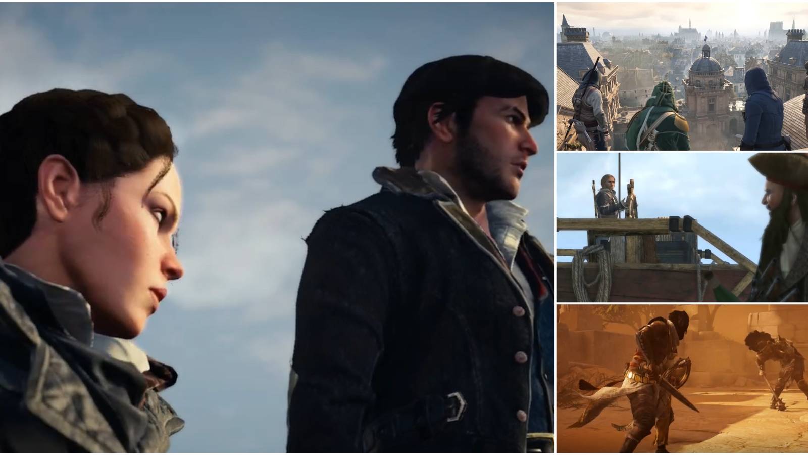 Assassin Creed Syndicate, Unity, Origins, and Black Flag