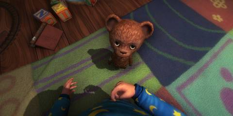 8 Games That Depict Broken Families A toddler looks down at his teddy bear