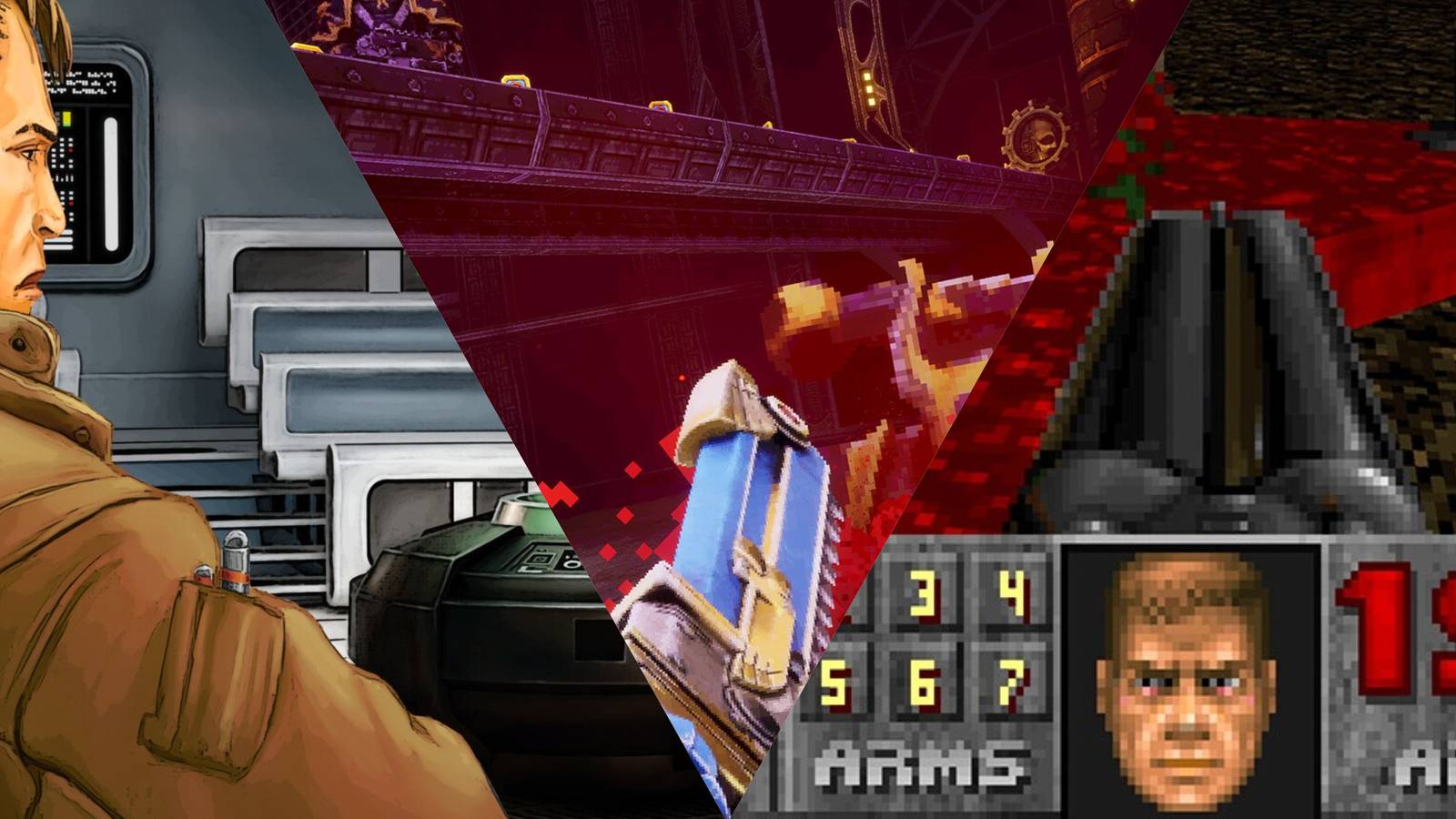 collage of 3 boomer shooters