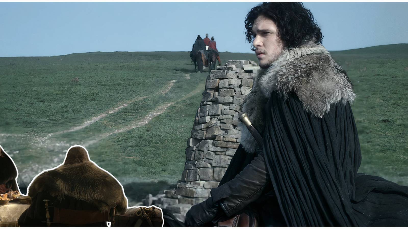 Robert Baratheon Ned Stark and Jon Snow on the Kingsroad in Game of Thrones.