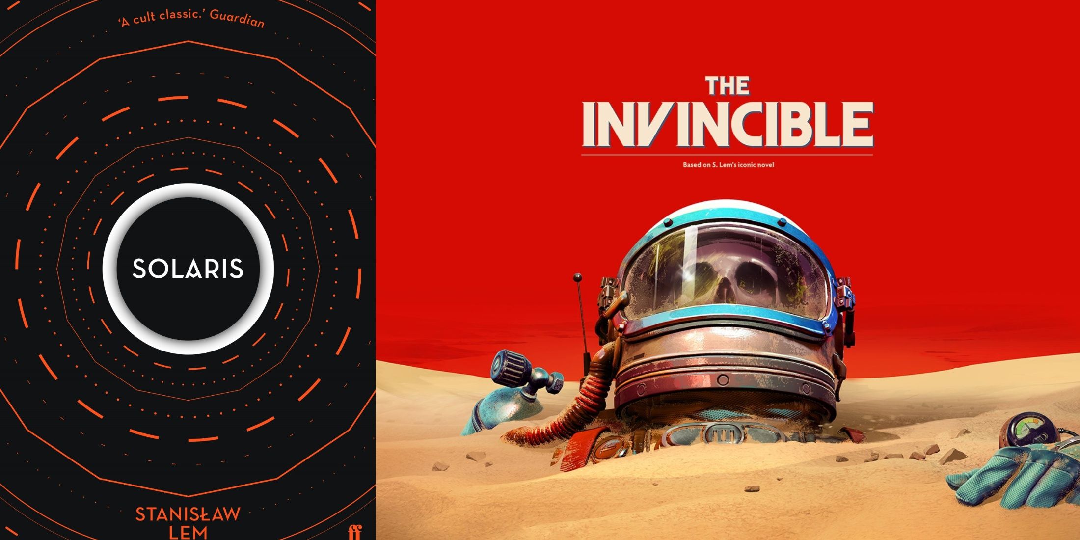 Front cover of Solaris next to The Invincible key art