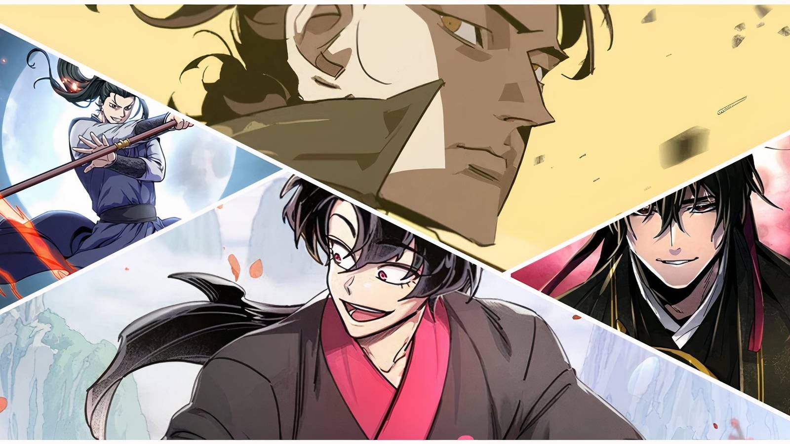 Best Manhwa Like The Legend Of The Northern Blade cover with Murim Login, Martial Wild West, Return of the Mount Hua Sect, and Heavenly Demon Reborn