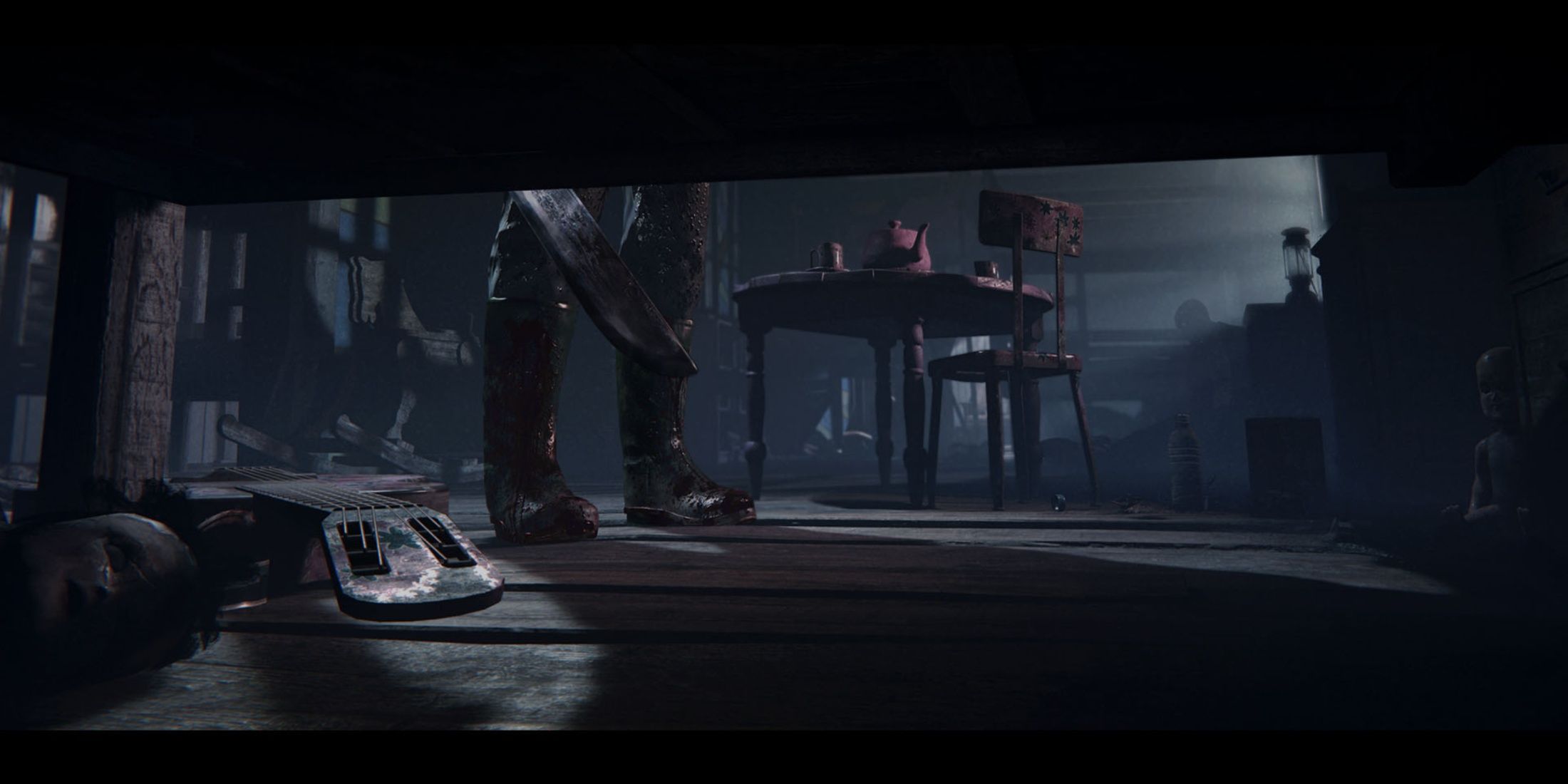 Outlast 2 Steam screenshot, player hiding from enemy