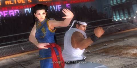 Pai, a young chinese woman in a qigong and Akira, a young japanese man in a gi preparing to fight