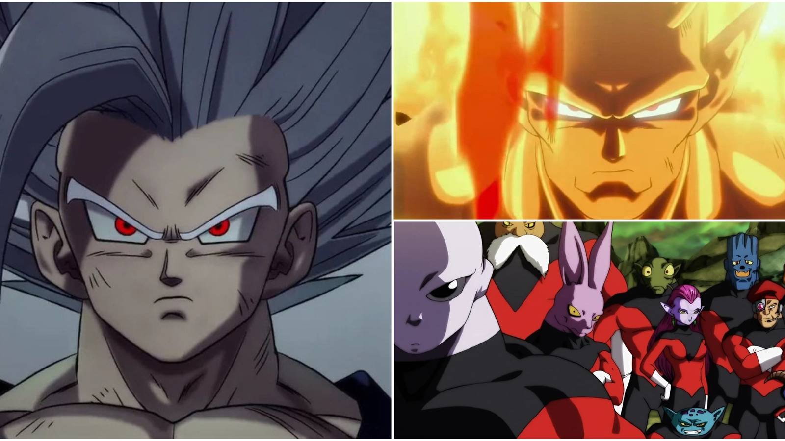 A collage image featuring Beast Gohan, Orange Piccolo, and the Pride Troopers