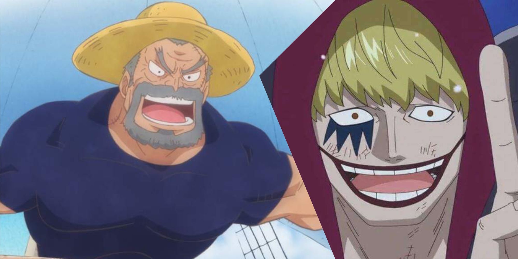 Garp (Romance Dawn Attire) and Rosinante (Who Impersonated A Pirate for the Marines)