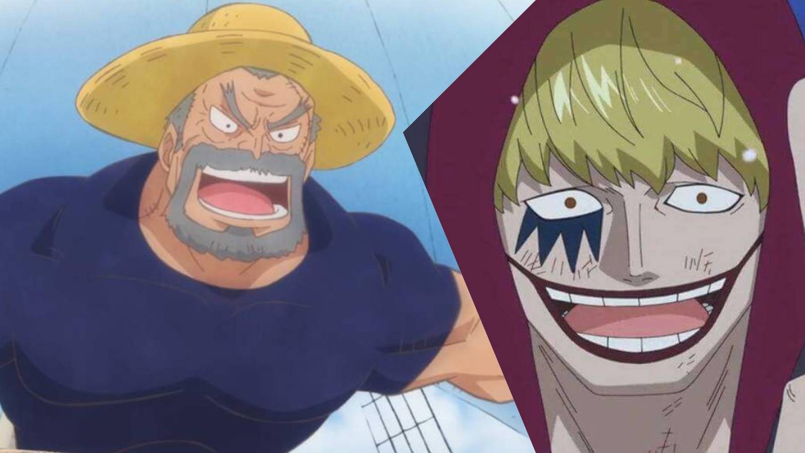 Garp (Romance Dawn Attire) and Rosinante (Who Impersonated A Pirate for the Marines)