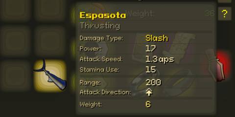 Espasota stats in FlyKnight
