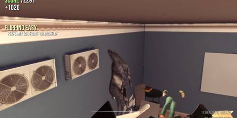 Goat head stuck in a wall