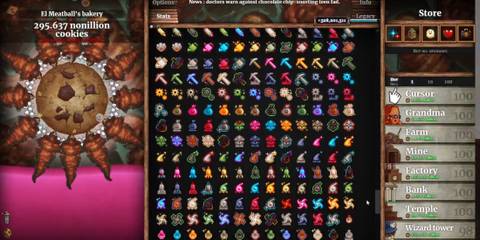 shop screen in Cookie Clicker