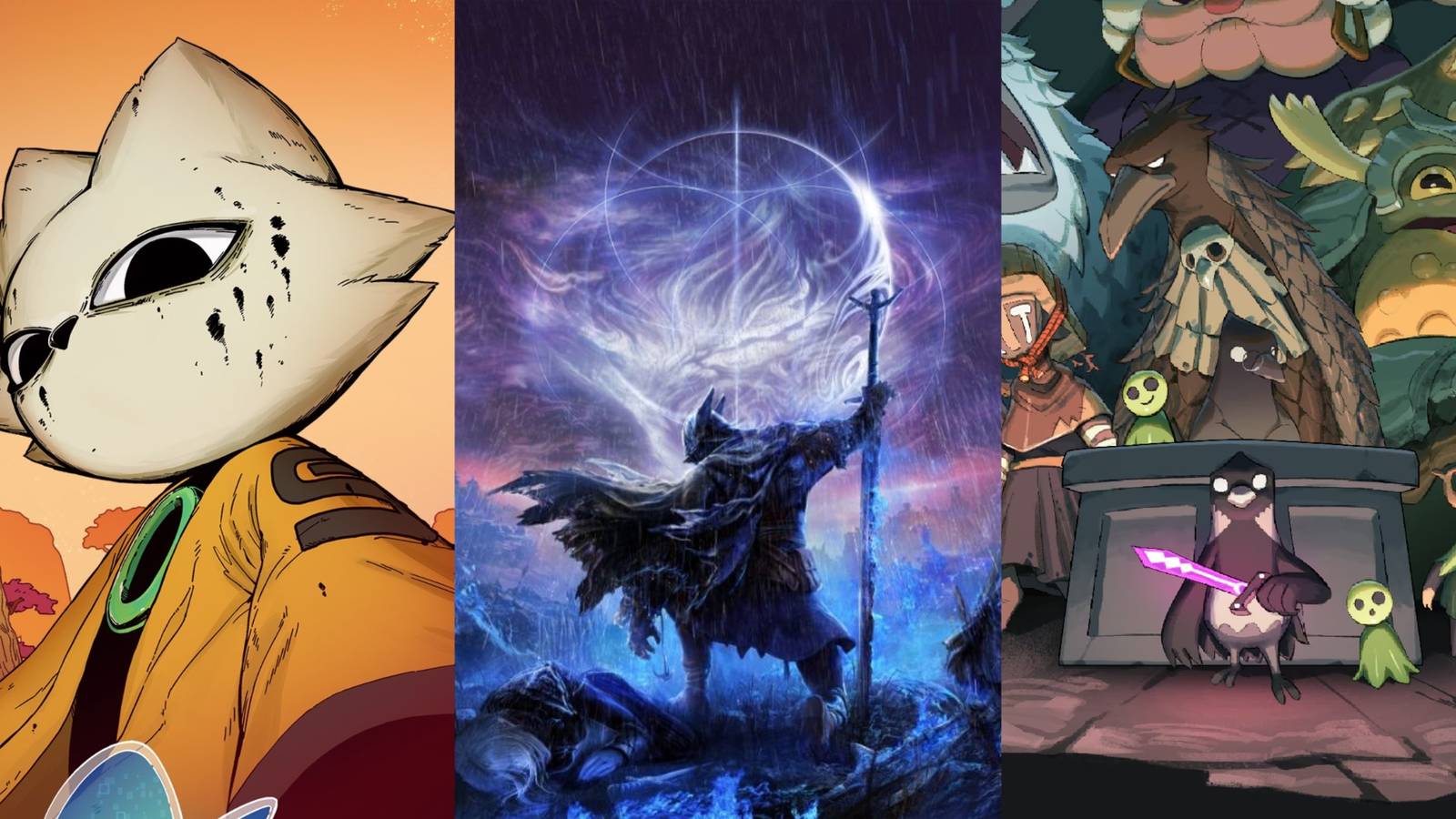 Soulslike Feature Image, Elden Ring, Nine Sols, Death's Door