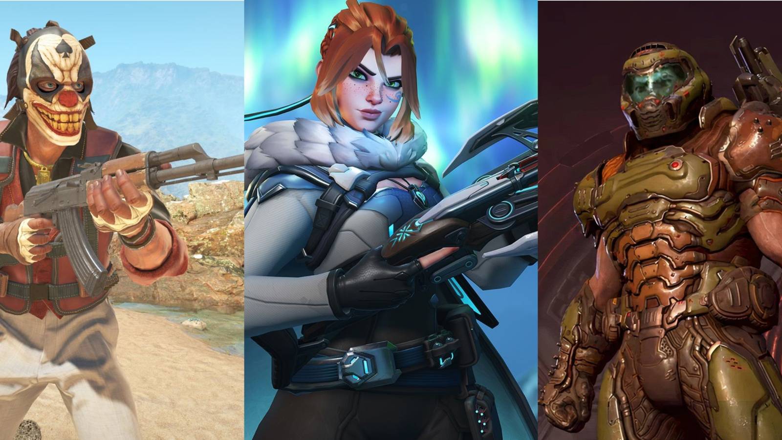 FPS Games Thumbnail, Overwatch 2, Doom Eternal, CS2