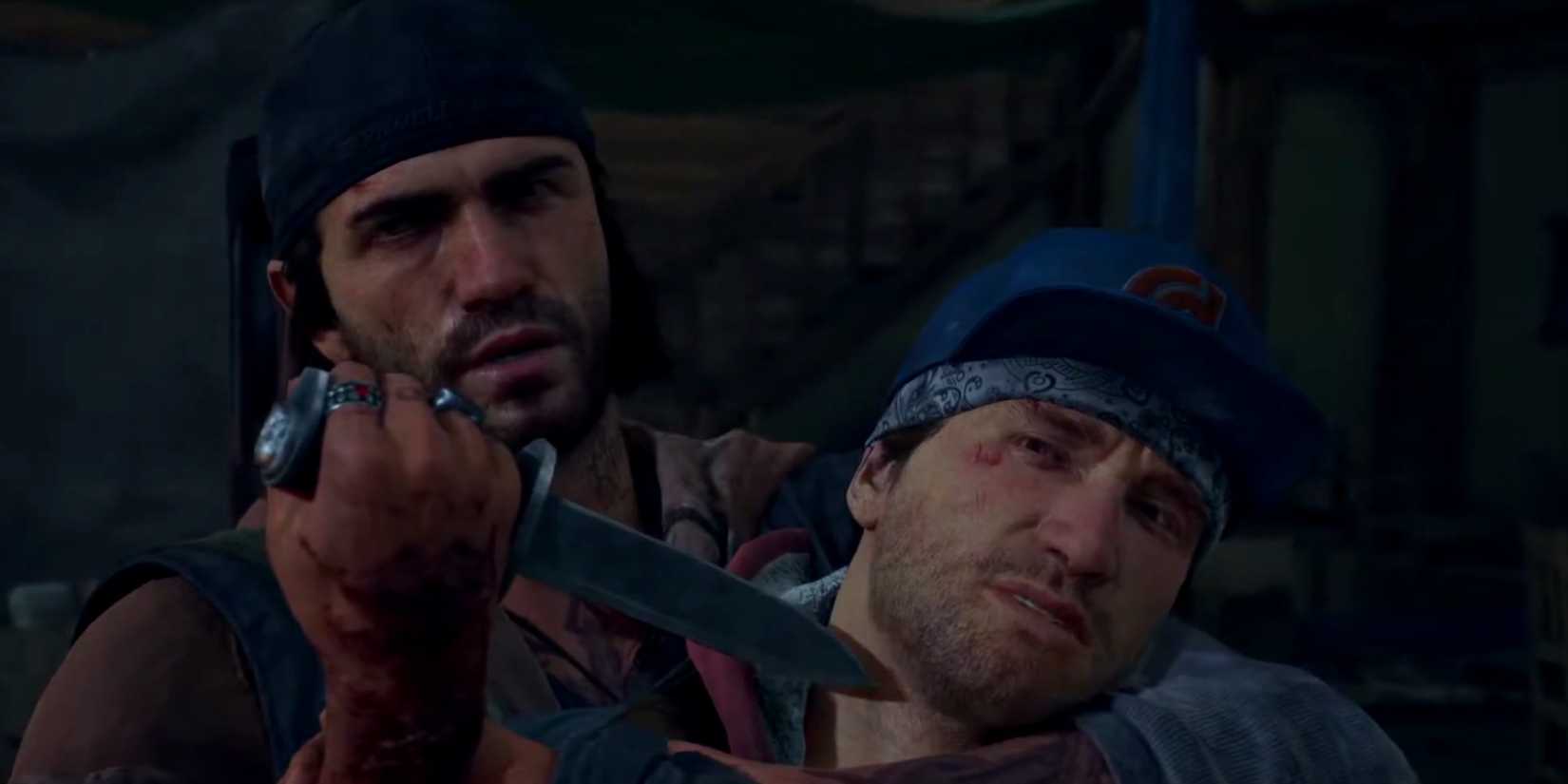 Days Gone - Deacon threatening Skizzo