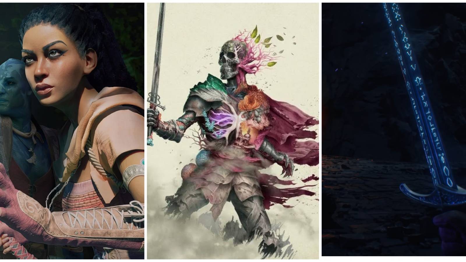 A collage of images from Avowed