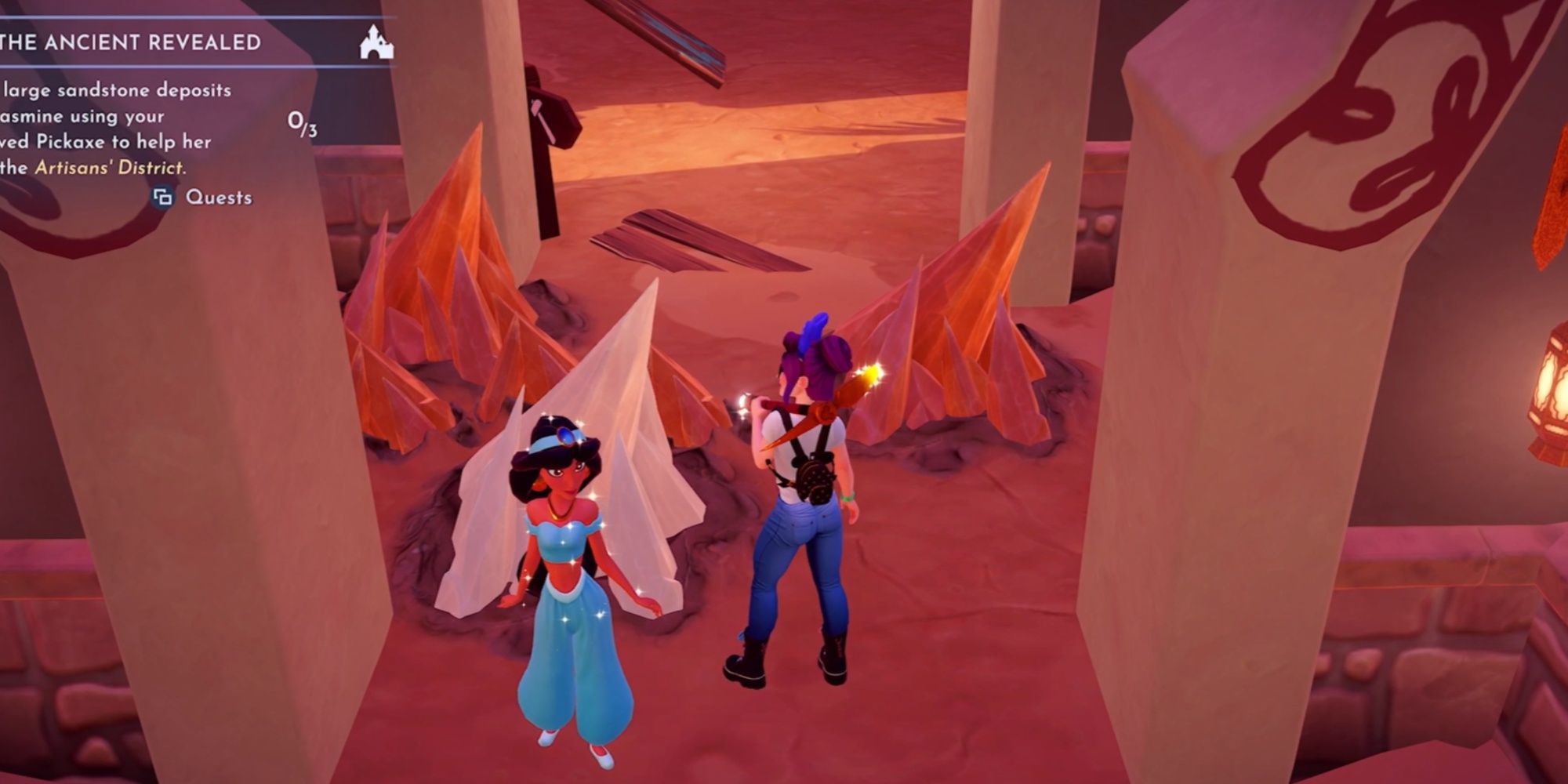 Breaking Sandstone Rocks in Disney Dreamlight Valley's Tales of Agrabah update