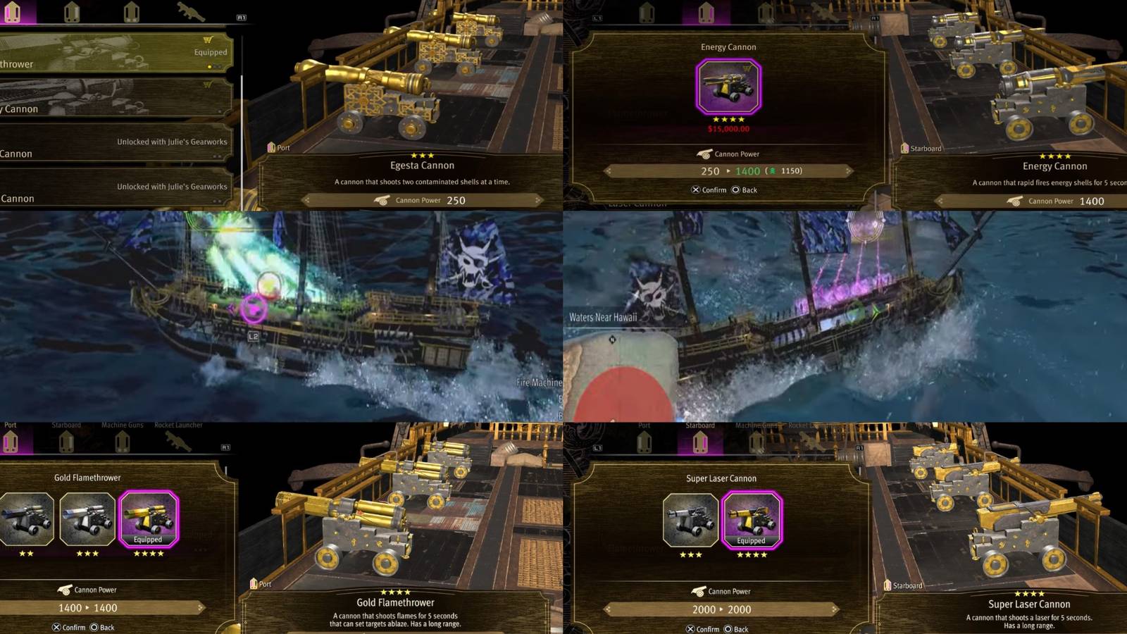 Like A Dragon Pirate Yakuza in Hawaii best cannons mixed gameplay collage