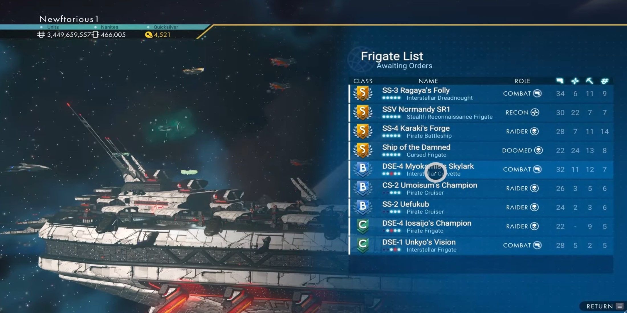 No Mans Sky Frigate management