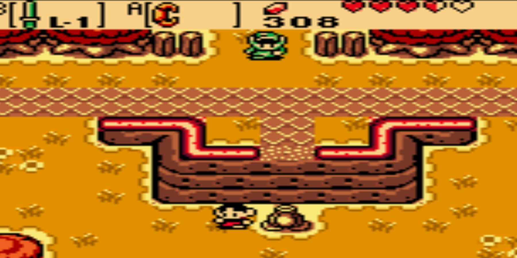 link entering a town