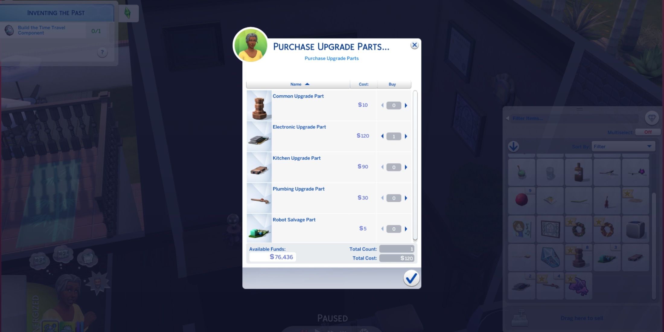 Obtain an Electronic Upgrade Part the sims 4