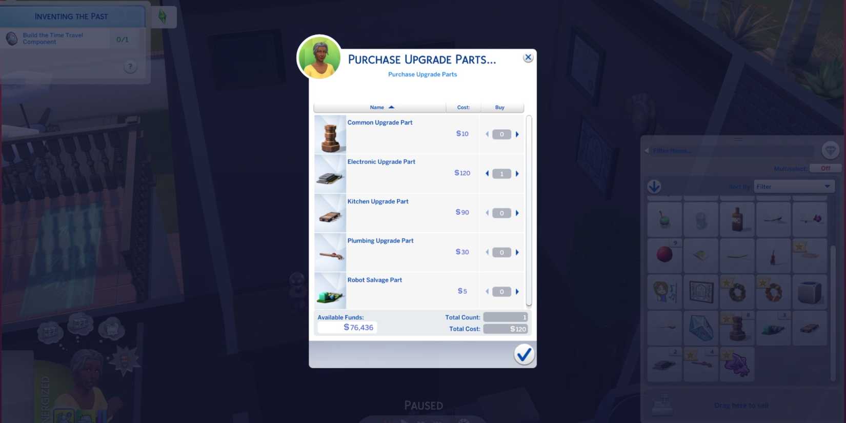 Obtain an Electronic Upgrade Part the sims 4