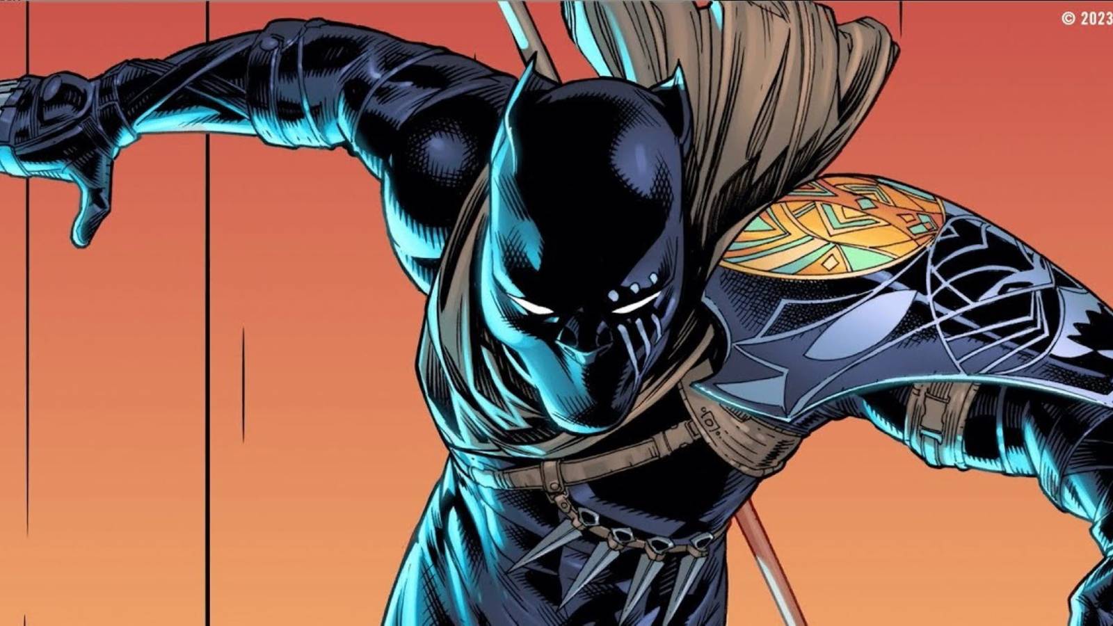 black panther in marvel comics leaping down