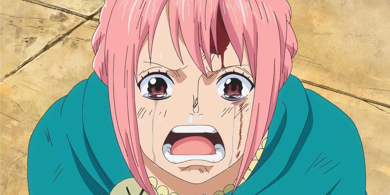One Piece's Rebecca cries after learning that she has a father