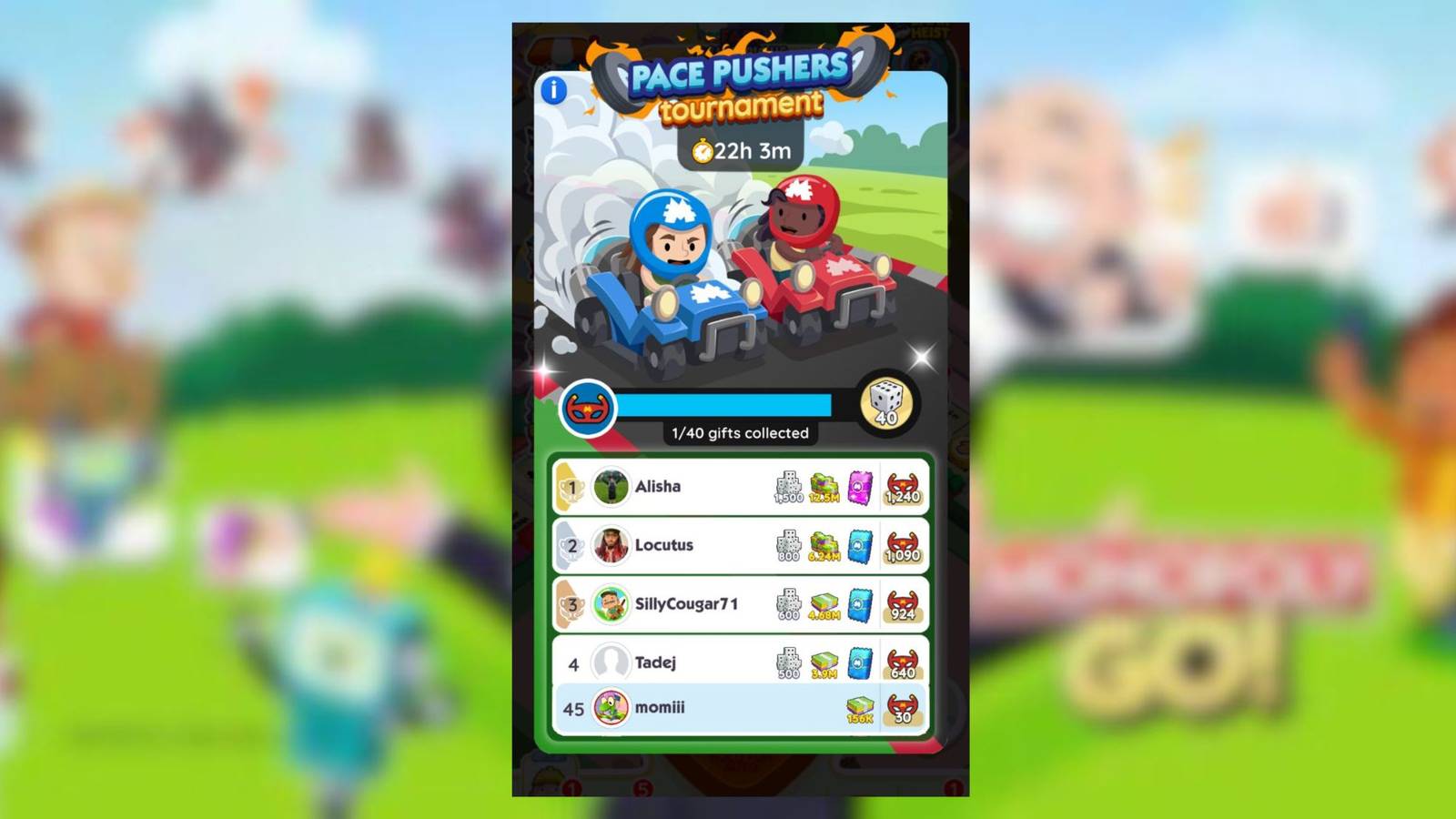 pace pushers tournament monopoly go