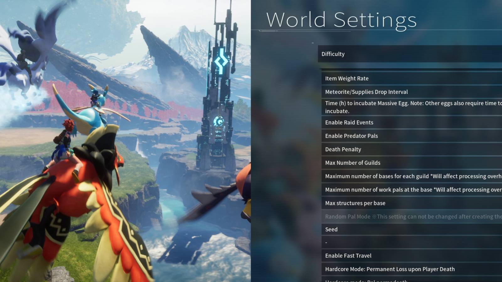 Palworld: All Custom Settings Explained