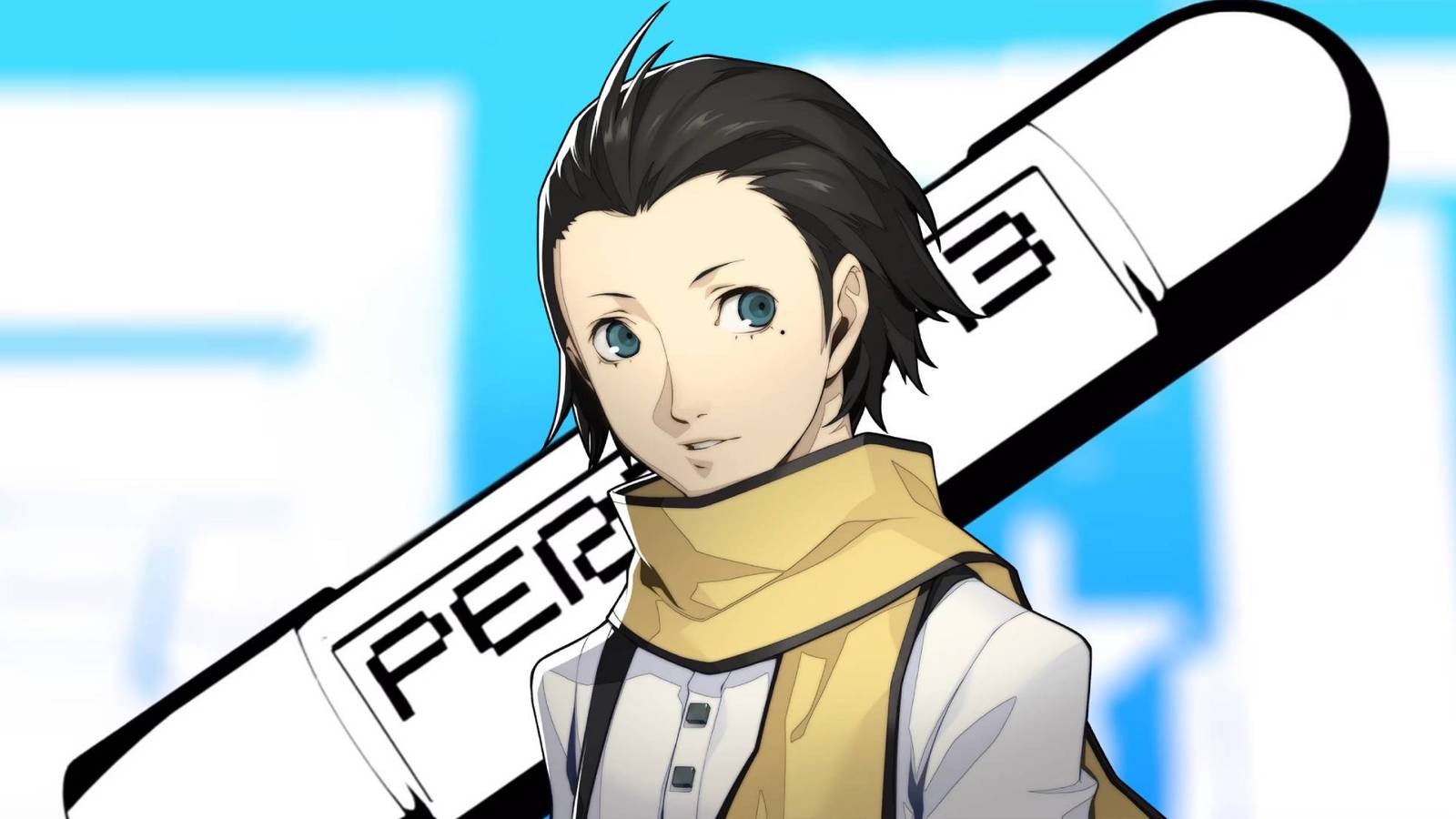 Ryoji Mochizuki over a shot from Persona 3 Reload's intro