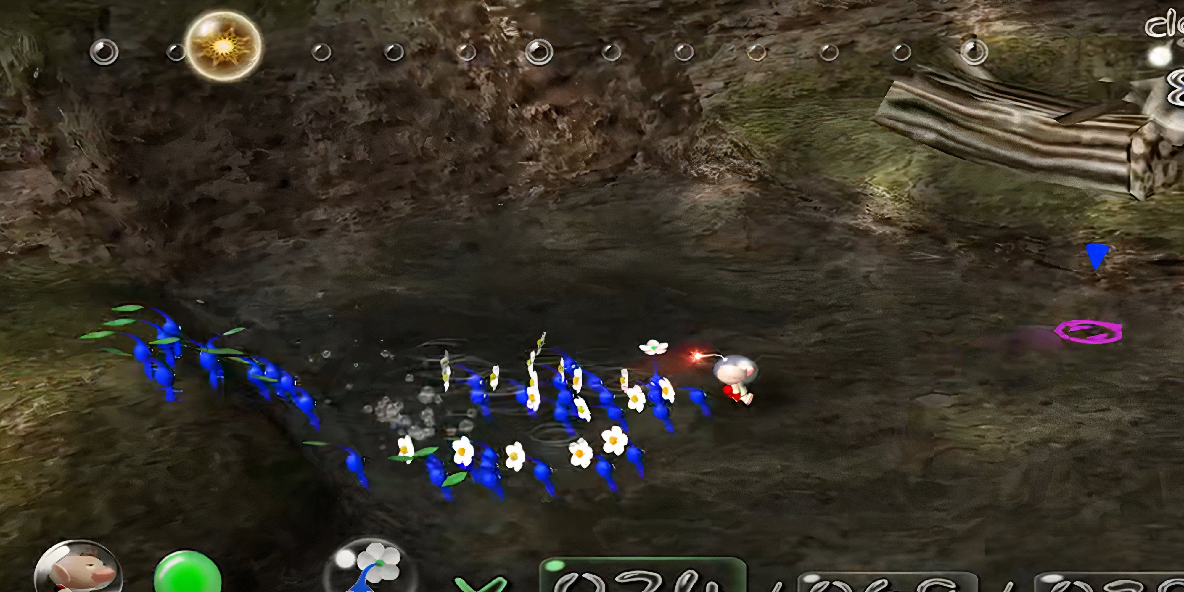 olimar with a group of pikmin