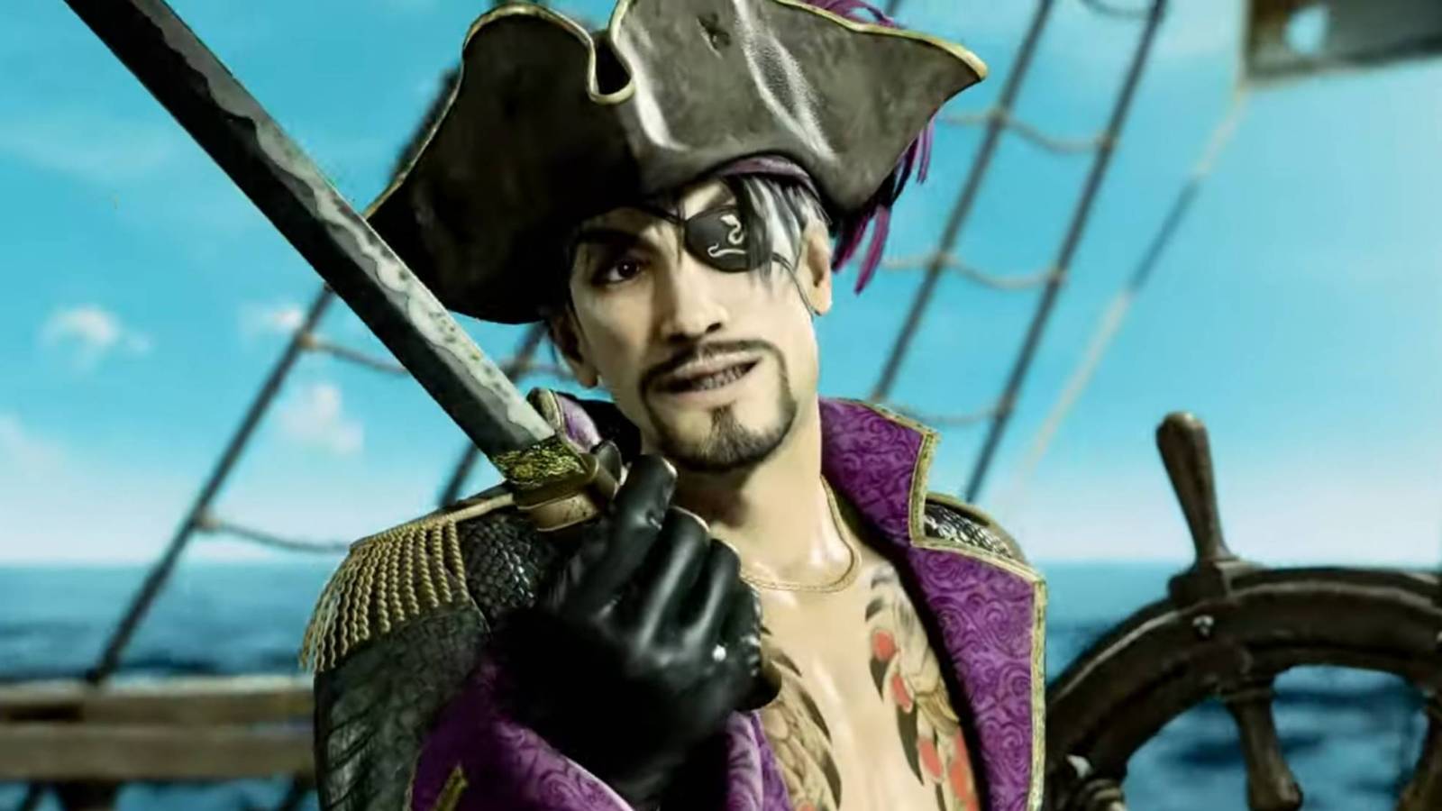 Majima with the Demonfire Dagger in Like a Dragon: Pirate Yakuza in Hawaii