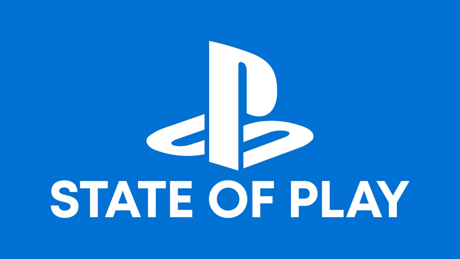 PlayStation State of Play white logo on blue background 2x1 composite