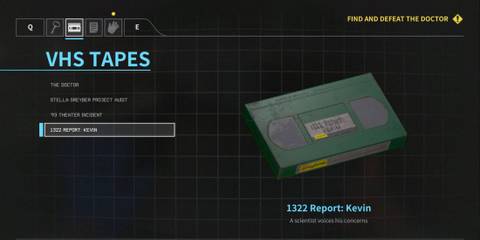 VHS tape 1322 Report Kevin