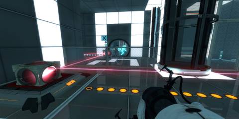 Portal 2 thinking with time machine lasers