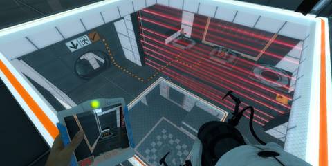 Portal 2 thinking with time machine player looking at clone