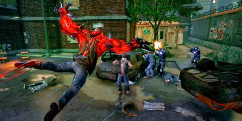 Gameplay screenshot of James Heller in Prototype 2