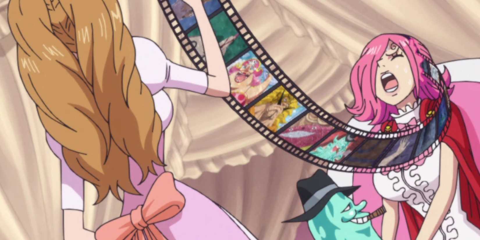 Pudding steals Reiju's memories in One Piece