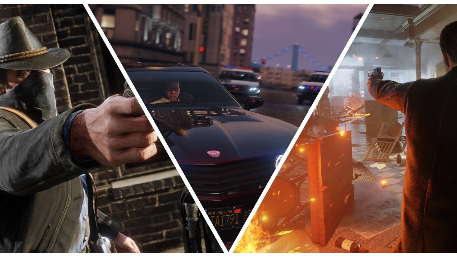 Red Dead Redemption 2, Grand Theft Auto 5, Mafia Definitive Edition