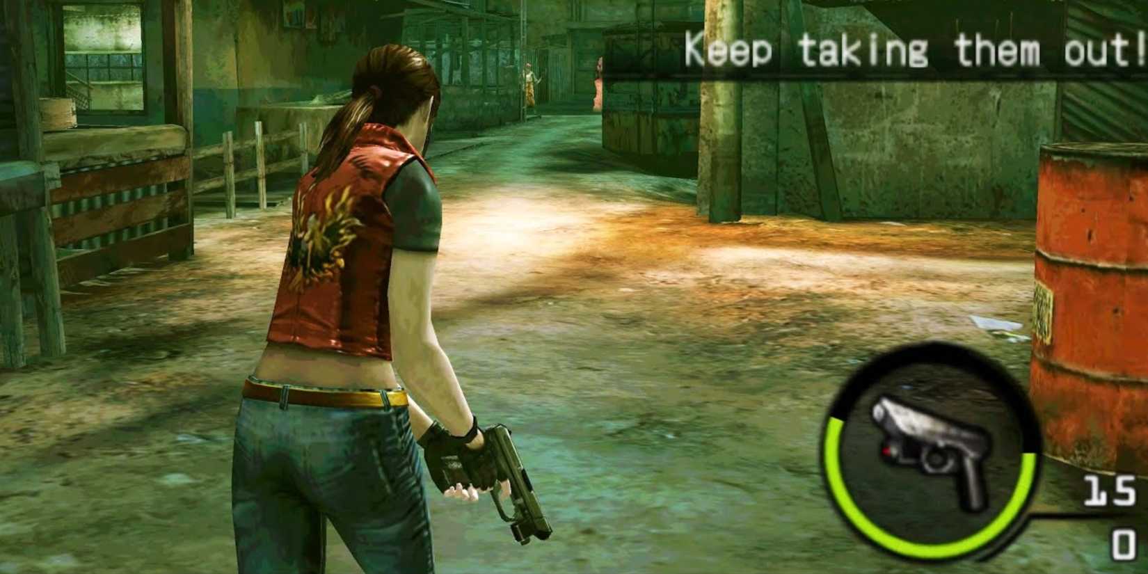 Resident Evil Mercenaries 3D Claire running in an open road