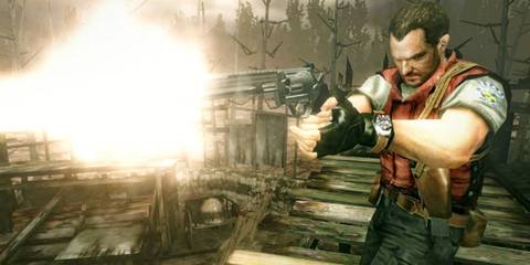 Resident Evil The Mercenaries 3D Barry Burton shooting a revolver