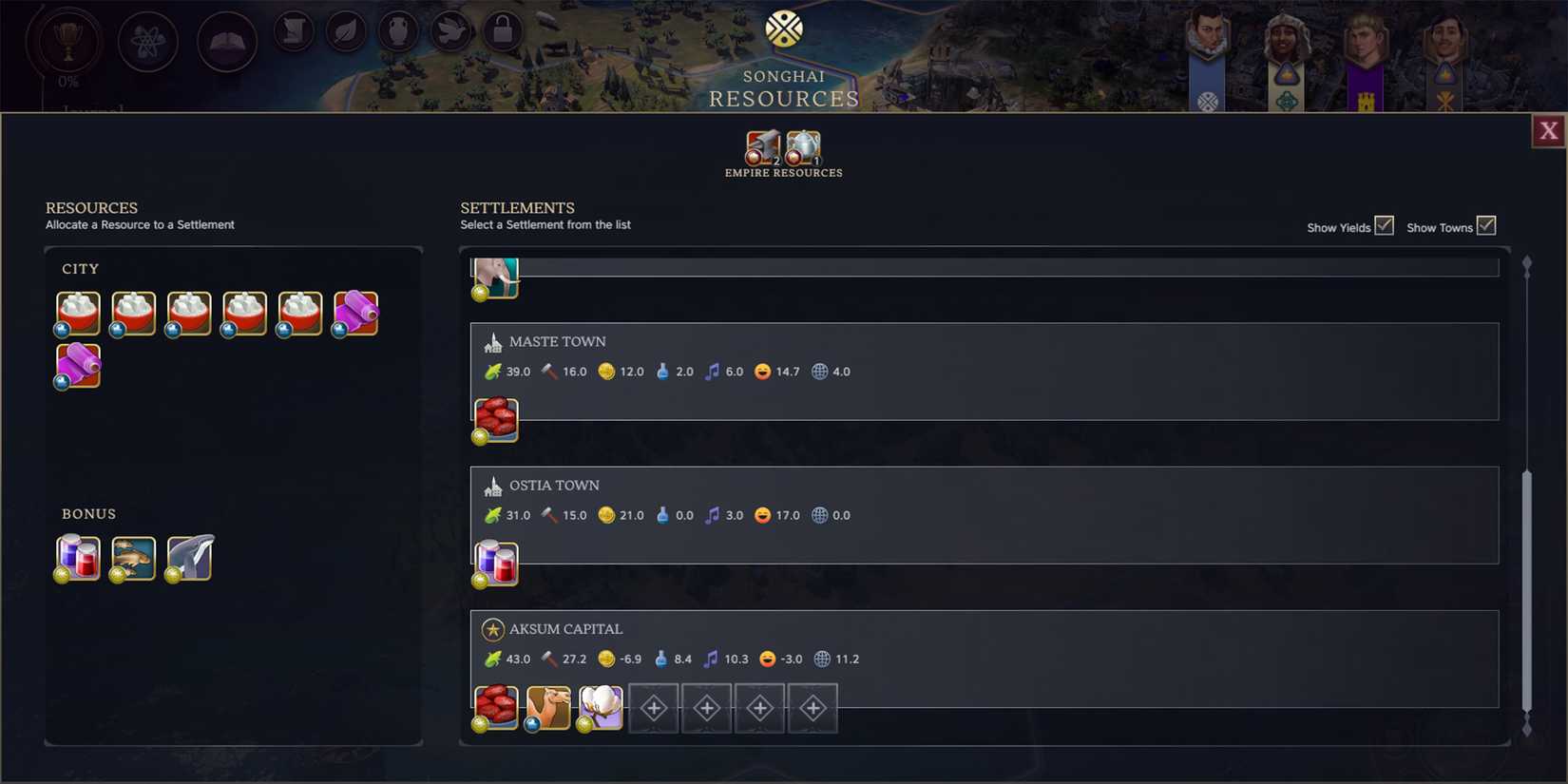 resource management screen in civ 7