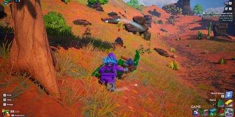 running away from a Blaster in LEGO Fortnite Odyssey 