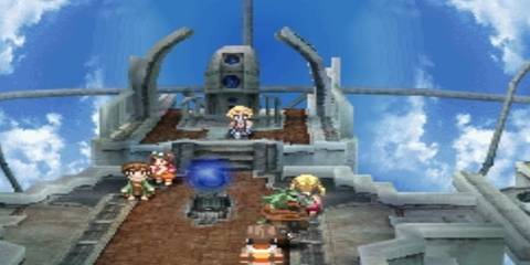 vaan and the party on an airship