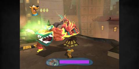 Scooby-Doo! Unmasked fighting a dragon