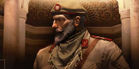 Kaid looking to his right