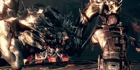 =Chris aiming a pistol at U8