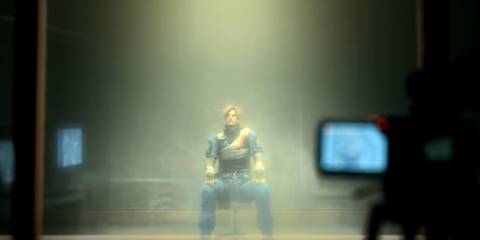 Leon being interrogated